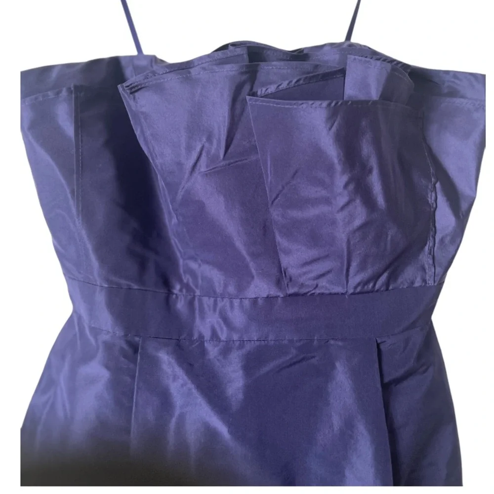 J. Crew Blue 100% Silk Strapless‎ Mini Dress